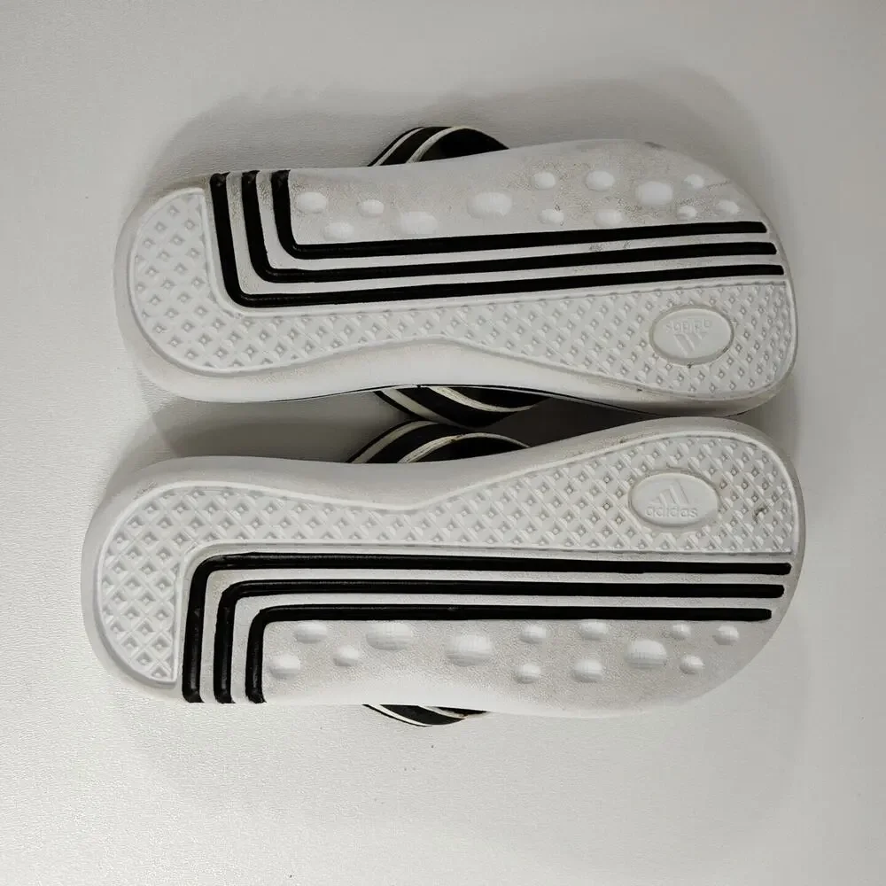 Adidas Womens Size 4 Fit Foam Soft Comfort Footbed Flip Flop Sandal Black/ White